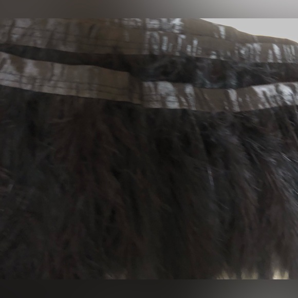 Black Turkey marabou feather with satin ribbon trim approx 5-6”W by 60” L - Picture 5 of 12